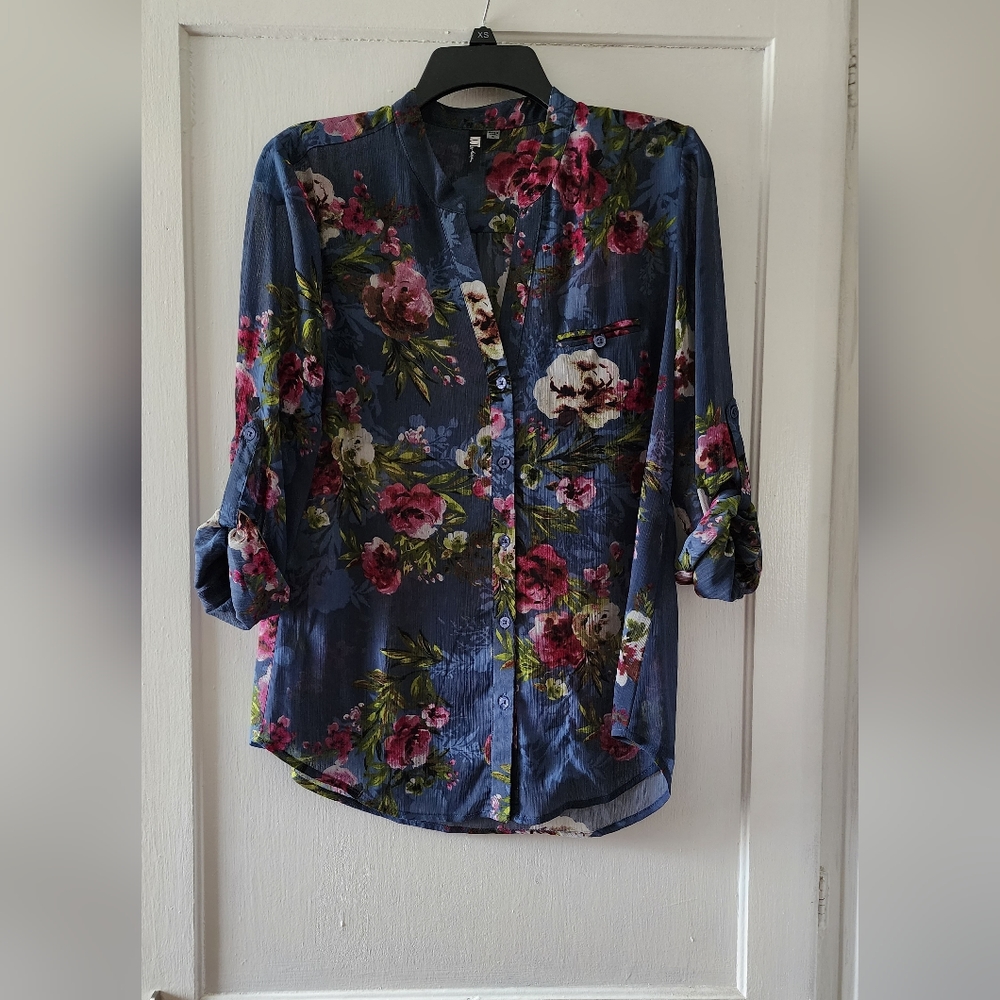 Kut from Kloth Floral Button Down Blouse